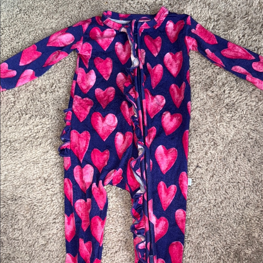 Posh Peanut Heart Footies with Zipper